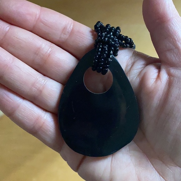 Shell Black Beaded Necklace from Indonesia - Picture 11 of 11